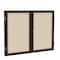 Ghent Enclosed Bulletin Board, 2 Door, Fabric, Walnut Frame, 4 ft H x 5 ft W, Beige PN24860F-90 - alternate 1